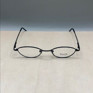 Parade Eyewear 1521 Black 46-19-135 Metal Full Rim Eyeglasses Slim Skinny Oval